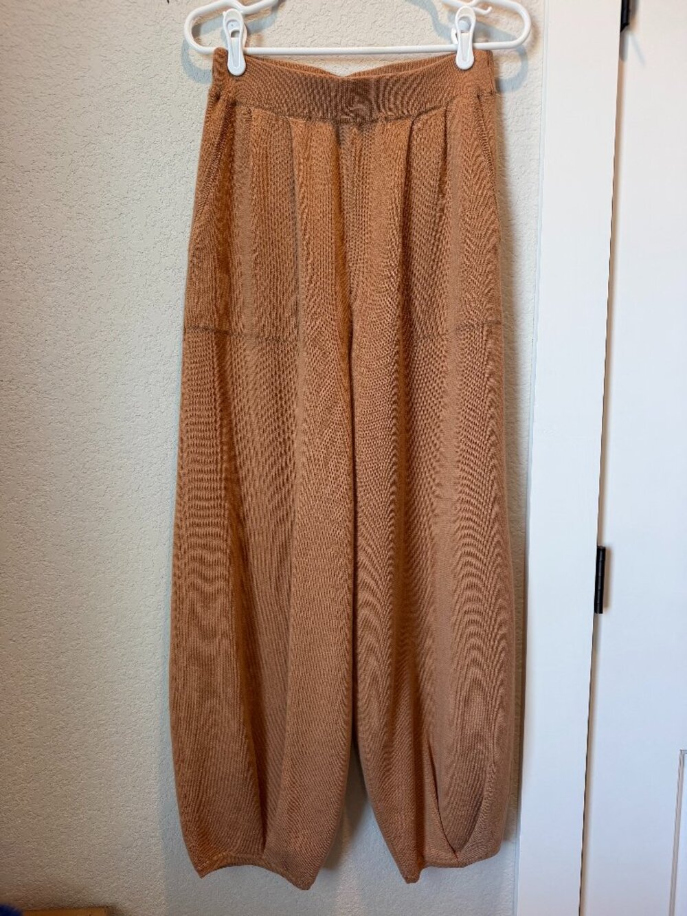 FP Beach Brown Freya Knit Barrel Leg Pants Size Large